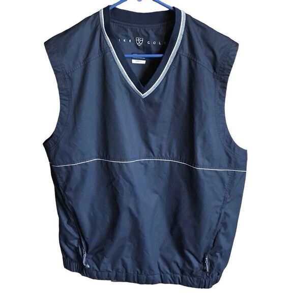 Nike golf polo men’s blue Size Medium sleeveless Vest athletic climafit pockets - Picture 1 of 3